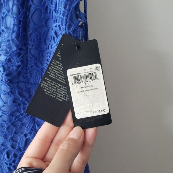 Guess Lace Bodycon Dress Blue 10 NWT - Picture 7 of 7